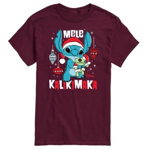 Men's - Lilo and Stitch - Mele Kalikimaka Short Sleeve Graphic T-Shirt - 1 of 4