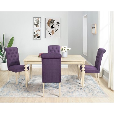 NicBex 5 Piece Dining Table Set with 4 Dining Chairs Modern 64 Inch Kitchen Table,4 Tufted Side Chairs with Wood Legs