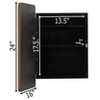 Basicwise Plastic Medicine Cabinet with Beveled Mirror Door, Round Metal Frame, Surface or Recessed Mount, Wall Vanity Cabinet W/ 2 Adjustable Shelves - 4 of 4