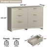 6-drawer dressing table, rounded drawer slot wooden box, dressing table TV stand, and storage rack for bedroom and hallway, gray - 2 of 4