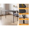 Folding Table 4 Foot with Upholstered PU Leather Tabletop, Heavy Duty Metal Legs, Collapsible Design & Shelf Bracket, No Assembly Required - 4 of 4