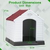 FDW 28/32/39 Inch Spacious Plastic Dog House Dog Kennel with Ventilated Roof Removable Tray for Easy Cleaning and Ideal for Small to Medium Dogs - 2 of 4