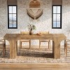 Tribesigns 71-Inch Large Dining Table for 6-8, Farmhouse Wooden Kitchen Table with Arched Design and Double Pedestal for Dinner, Banquet - 2 of 4