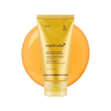 medicube Kojic Acid Turmeric Night Wrapping Face Mask Korean Skincare - 2.53 fl oz: Nourishing, Contains Retinol, Vitamin C, Collagen