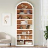 Hommoo 78.7" Tall 8-Tier Arched Bookshelf White - 3 of 4