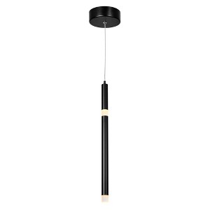 CWI Lighting Flute 1 Light LED Pendant With Black Finish - 1 of 2