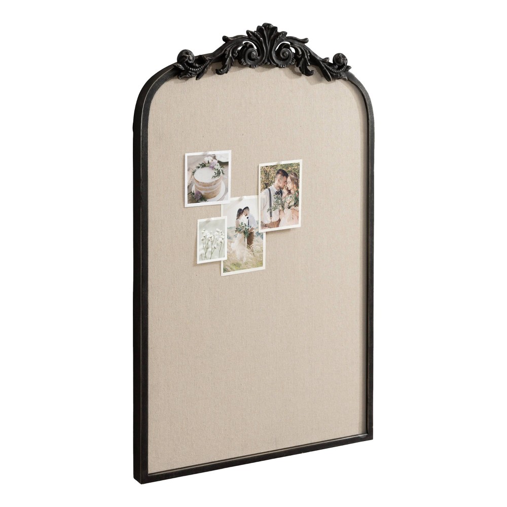 Photos - Dry Erase Board / Flipchart Kate & Laurel All Things Decor 19"x31" Arendahl Arch Framed Pinboard Black