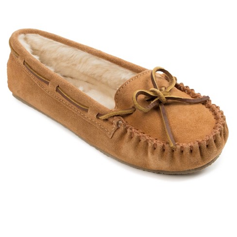 Minnetonka Women's Cally Moccasin Slippers 4011w, Cinnamon Brown