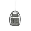 PAGED Outdoor Rattan Swing Chair with Water Resistant Cushion and UV Resistant Frame,Egg Chair for Patio,Porch,Garden - 4 of 4
