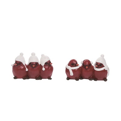 Transpac Resin Bird Friend Figurine Set of 2 Christmas Home Decorations