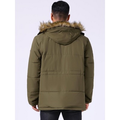 Мужские куртки INSPIRE CHIC Men's Winter Warm Coat Fleece Lined Thicken Hooded Parka Jacket X-Large Dark Green — фото 3