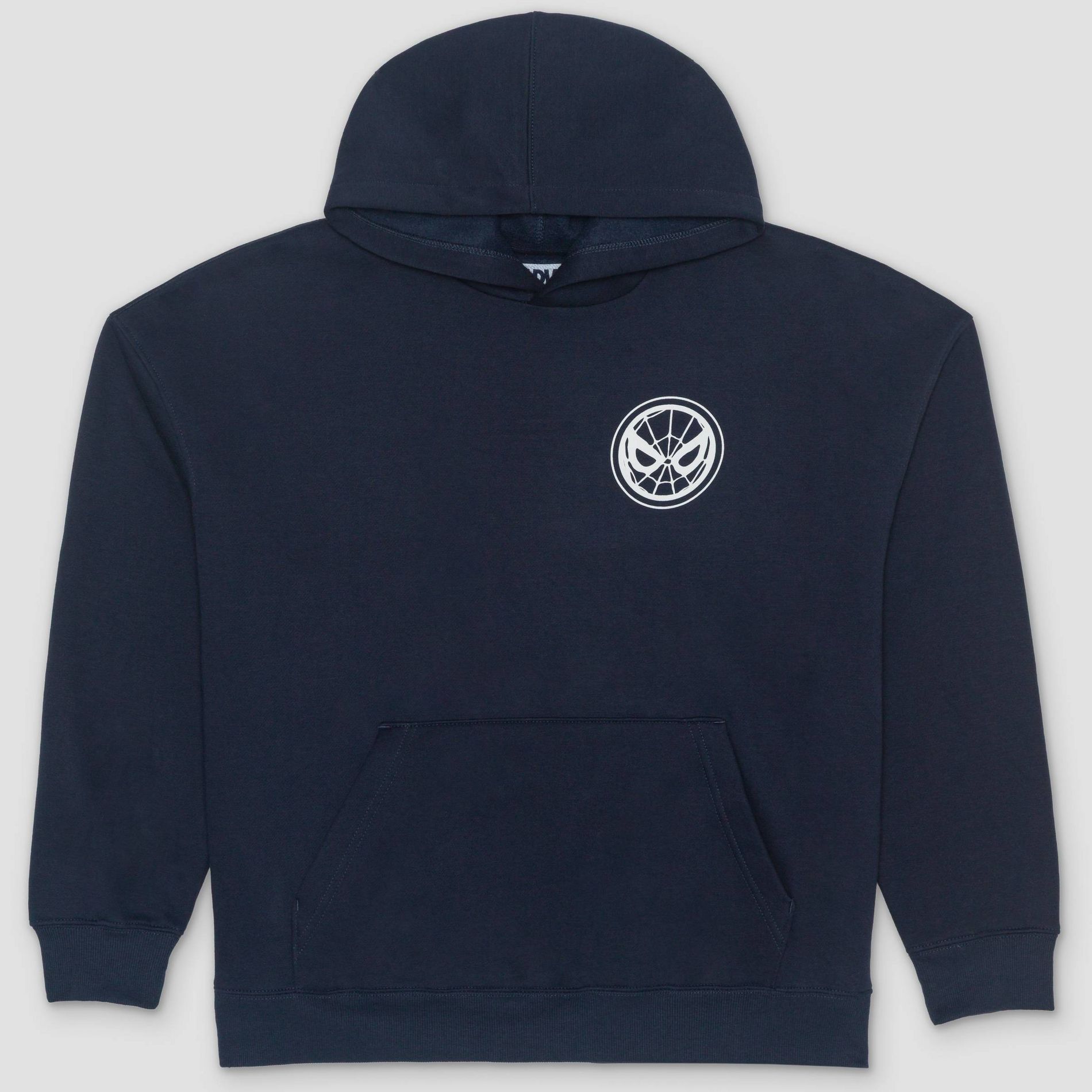 Men's Spider-Man Swinging Hooded Sweatshirt - Navy Blue