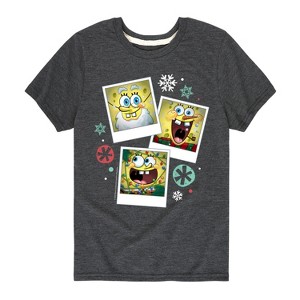 Boys' - SpongeBob SquarePants - Christmas Photo Collage Short Sleeve Graphic T-Shirt - 1 of 4
