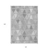 Gray Silver And Ivory Geometric Washable Indoor Outdoor Area Rug - 3 of 4