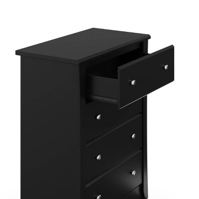 Black Double Nursery Vertical 4-Drawer Chest