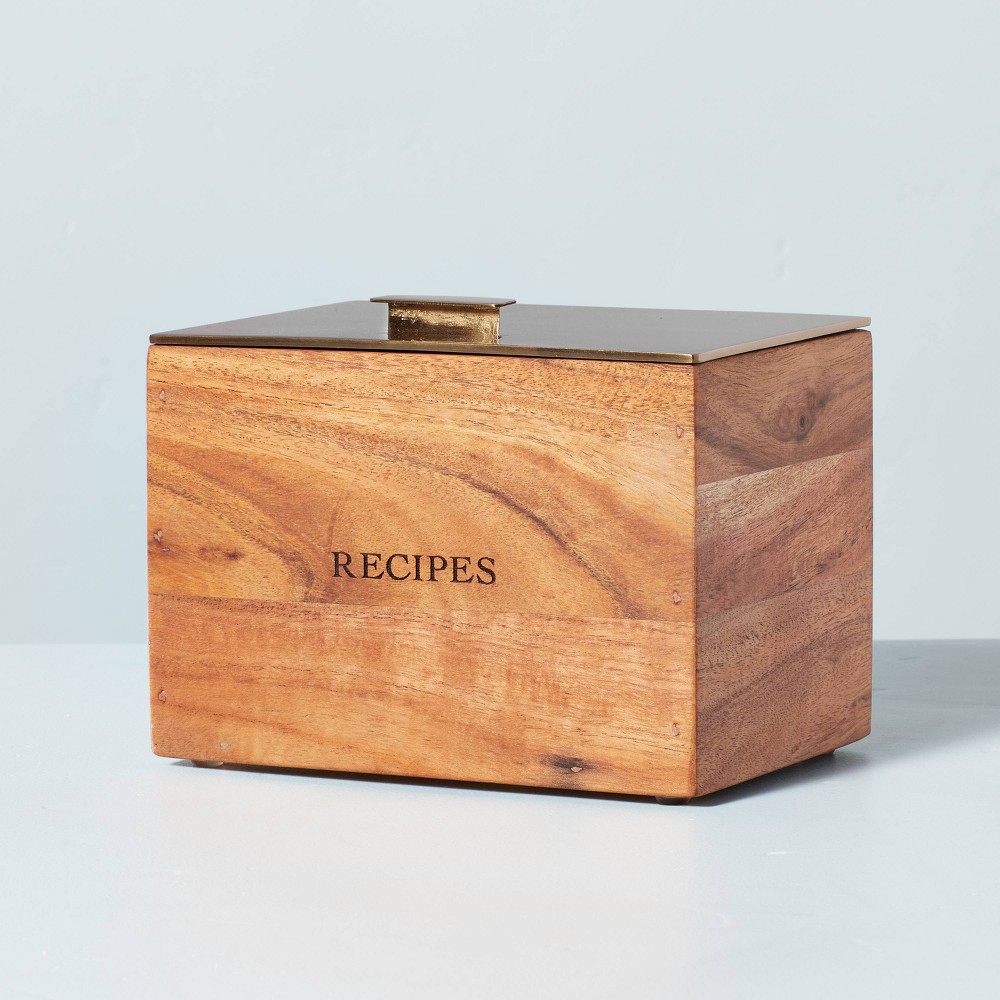 Wood Recipe Box with Metal Lid - Hearth & Handâ„¢ with Magnolia