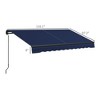 XIYUYEU 10' x 8' Manual Retractable Awning Patio Awnings Sunshade Shelter UV Protection with Manual Crank Handle - 3 of 4