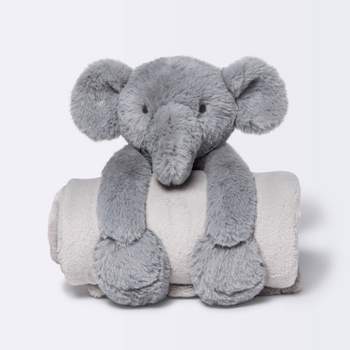 Plush Blanket with Soft Toy - Cloud Island™ Gray Elephant