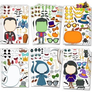Joyfy 36Pcs Halloween Kids Craft Stickers Characters for Make Face Sticker Sheet,Halloween Party Favors Crafts Supplies,Classroom Activities Supplies - 1 of 4
