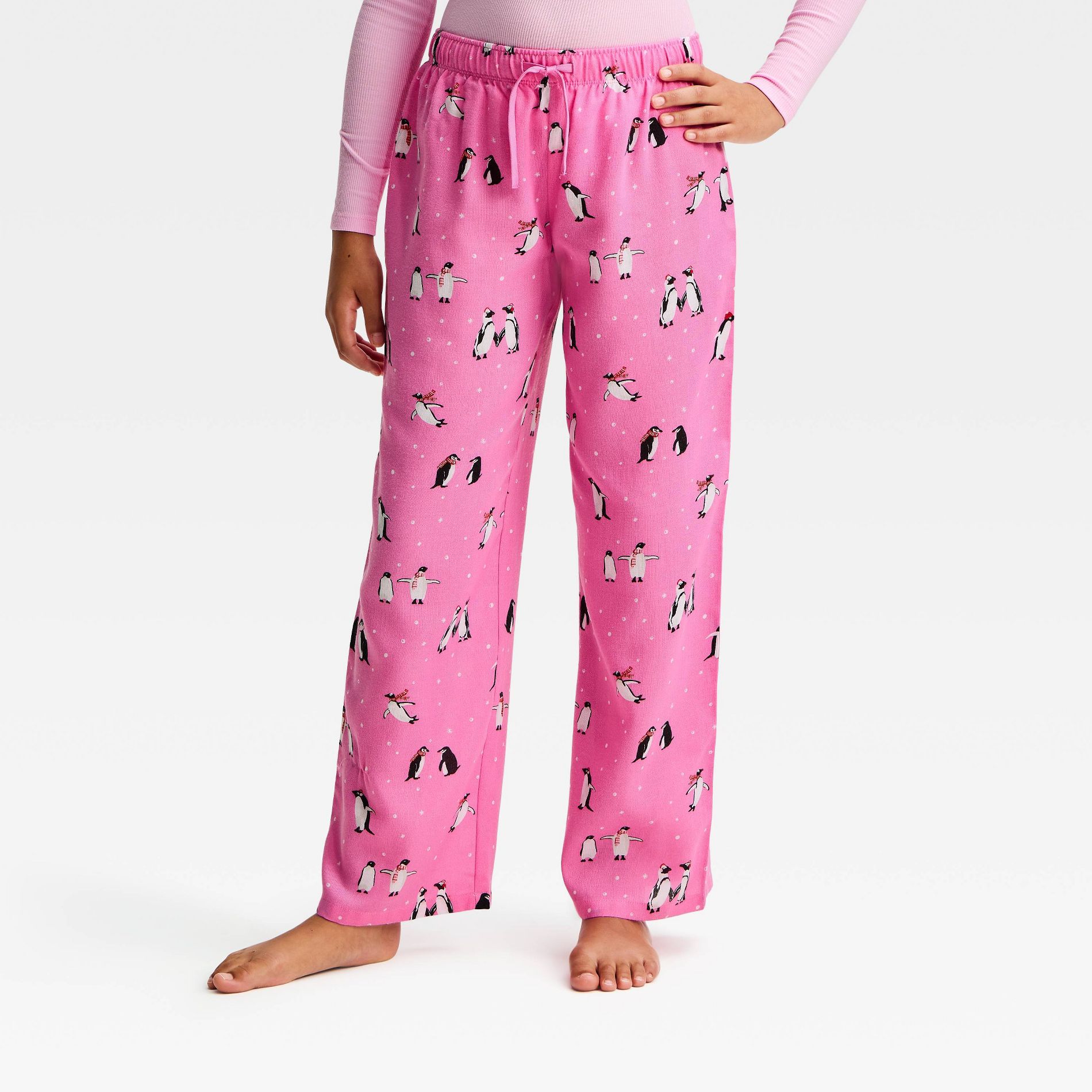 Girls' Penguins Flannel Pajama Pants - art class™ Pink