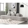 Modern curved combination sofa, terrycloth Polyester sofa, minimalist sofa in living room, apartment, no assembly required, three pillows,Gray - 3 of 4