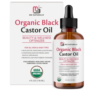 Pure Castor Oil Pack Kit, Organic Castor Oil Cold Pressed Glass Bottle Adjustable Reusable Cotton Castor Oil Wrap for Detox Wellness, M3 Naturals - 1 of 4