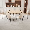 NicBex Dining Table Set for 6 Modern Dining Table with MDF Tabletop, Metal Frame and 6 Suede Chairs for Kitchen - 3 of 4