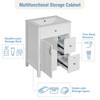 24" Bathroom Vanity with Ceramic Sink, 1 Soft Close Door, 2 Drawers, Door Storage Racks, Solid Wood Frame, Modern Freestanding Cabinet - 2 of 4