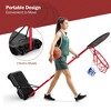 Height-Adjustable Basket Hoop, Portable Backboard System Stand with 2 Wheels, Fillable Base, Weather-Resistant Nylon Net - 4 of 4