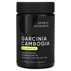 Sports Research Garcinia Cambogia with Coconut Oil, 500 mg, 90 Softgels - 1 of 2