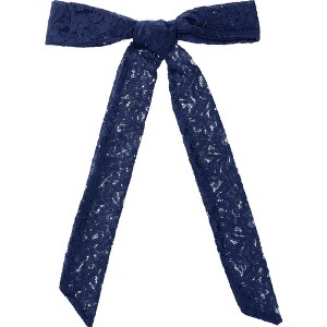 Elerevyo Women's Lace Solid Skinny Long Ribbon Headband Neck Scarves Neckerchief - 1 of 4