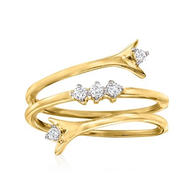 Ross-Simons 0.15 ct. t.w. Diamond Wrap Ring in 18kt Gold Over Sterling
