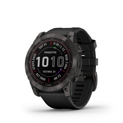 Garmin fenix 7X - Sapphire Solar Carbon Gray DLC Titanium with Black Band