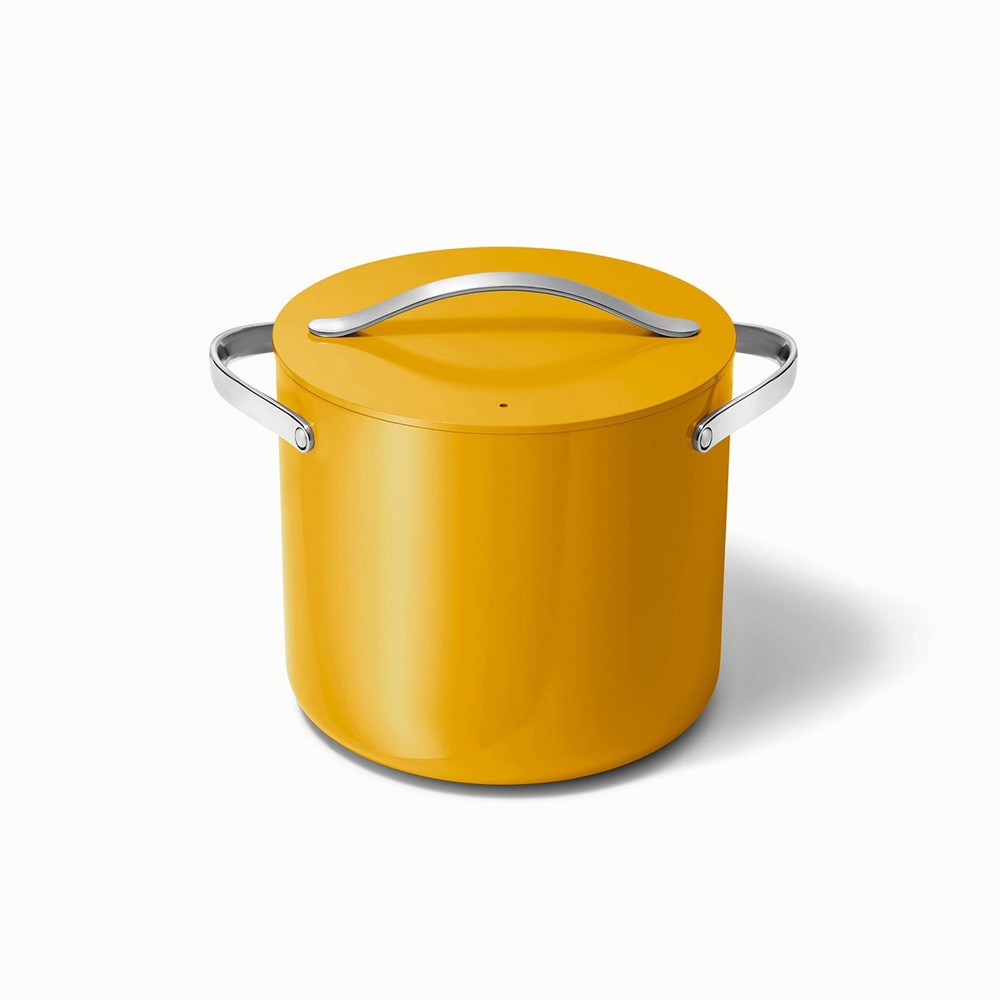 Caraway Home Stock Pot with Lid Marigold