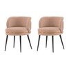 Set of 2 Kaya Modern Pleated Velvet Upholstered Dining Chairs - Manhattan Comfort - 2 of 4