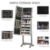 LunaLulinlk Lockable Jewelry Cabinet with Full-Length Mirror Floor Standing Organizer 4 Adjustable Angles Grey - 3 of 4