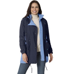 Woman Within Plus Size Colorblocked Taslon Anorak - 1 of 4