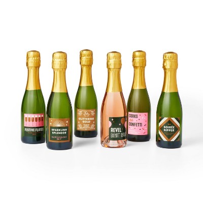 Jingle and Mingle 6 Days of Sparkling Wine Holiday Advent Calendar Gift Set - 6pk/200ml Bottles