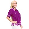LA LEELA Women's Casual Hawaiian Short Sleeve Blouse Shirt Solid Blouses Button Down Dress Tops Tee Shirts T Shirts for Women - 3 of 3