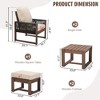 YARDSIGHT 5-Piece Outdoor Patio Lounge Chair Set with Ottomans and Side Table, Weather-Resistant Furniture with Cushions - 3 of 4