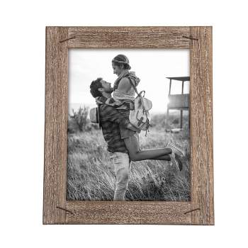 8 x 10 inch Decorative Distressed Wood Picture Frame with Nail Accents - Foreside Home & Garden