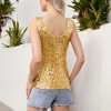 Anna-Kaci Women's Sleeveless Sequin Tank Top V-Neck Sparkly Party Shirt - 4 of 4