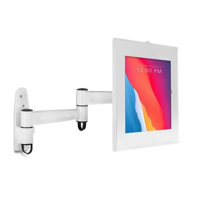 Mount-It! Anti-Theft Tablet Kiosk Full Motion Wall Mount Compatible with iPad 10, 9, 8, iPad Pro 10.5, iPad Air 10.5 | Locking Kiosk for iPad | White