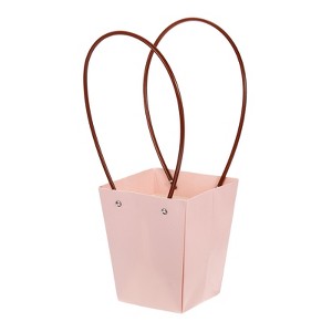 Unique Bargains Flower Bouquet Packaging Bag Trapezoid Paper Gift Bag for Party Favor - 1 of 4