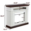 NAYSAYE Indoor Fireplace TV Stand with Farmhouse Style Storage for Living Room or Bedroom, Cherry and White, 43.5"*13.7"*36.6" - 3 of 4