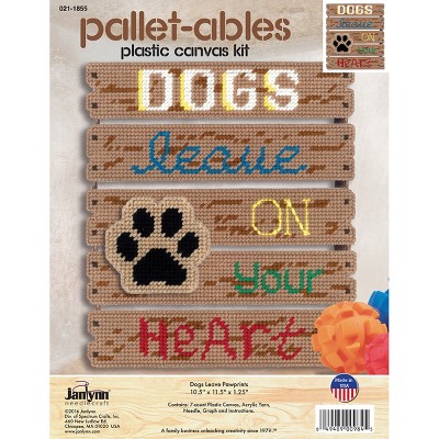 Janlynn Pallet-Ables Plastic Canvas Kit 10.5X11.5X1.25-Dogs Leave  Pawprints/On Heart (7 Count)