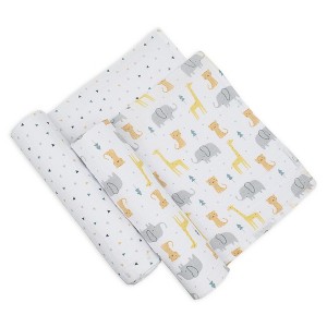 Living Textiles|2pk Muslin Swaddle Blankets - Animal Parade - 1 of 1