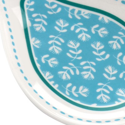 Village Vines Blue Ceramic Floral Serving Spoon Rest