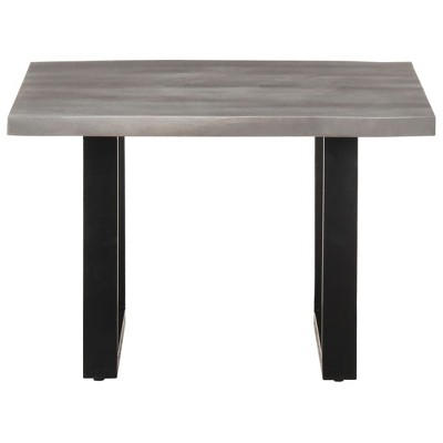 vidaXL Coffee Table Grey Solid Acacia wood 23.6x23.6x15.7 in Industrial