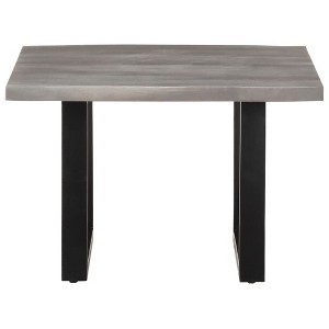 vidaXL Coffee Table Grey Solid Acacia wood 23.6x23.6x15.7 in Industrial - 1 of 4